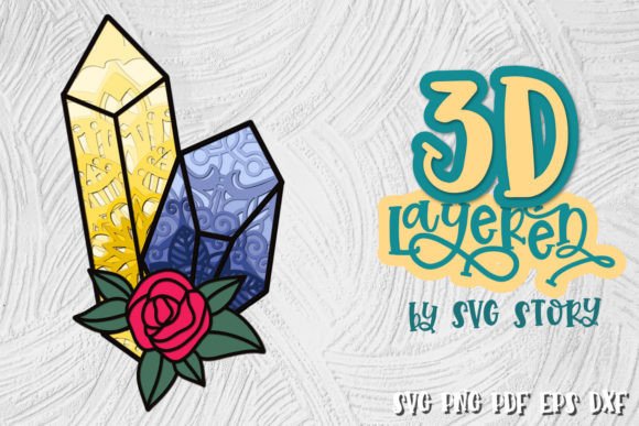 3D Gemstones 01 Layered SVG Design: A Versatile Tool for Creative Projects