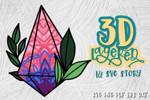 3D Gemstones 02 Layered SVG Design