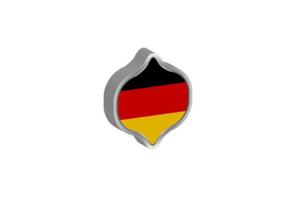 3D Germany Flag Sign Badge Design Vector