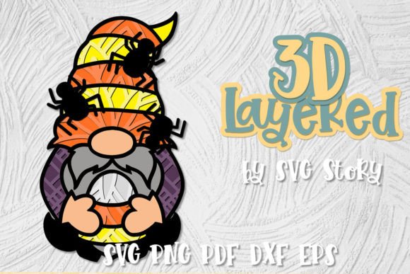 3D Halloween Gnome with Spiders Design – Creative Uses & Formats