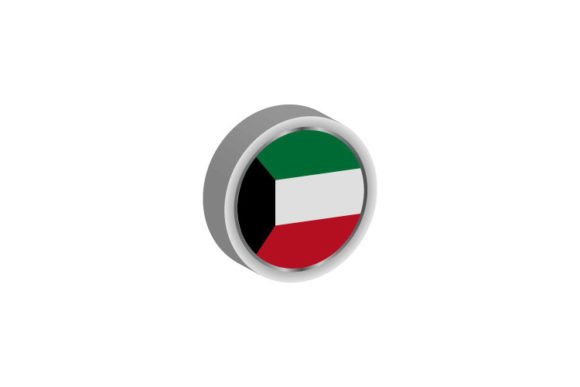 3D Kuwait Flag Emblem Vector Design for Versatile Use
