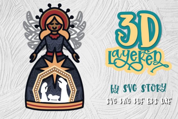 3D Layered Angel 02 Christmas Design SVG: A Modern Creative Tool for Festive Projects
