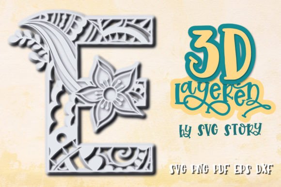 3D Layered Letter E Multilayered Design for Creative Projects