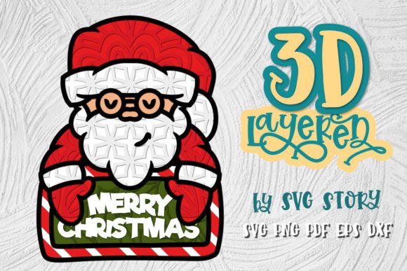 3D Layered Santa 04 Christmas Design – A Versatile Tool for Holiday Creativity