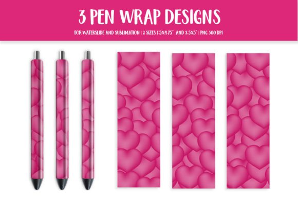 3D Pink Hearts Pen Wrap Design: A Creative Solution for Custom Epoxy Pens