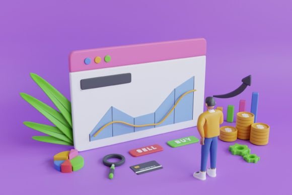 3D Render of Investing in Stock Market: A Visual Tool for Modern Financial Communication