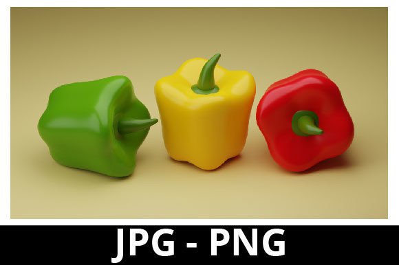3D Rendered Bell Pepper for Design