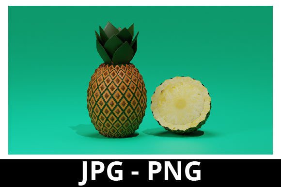 3D Rendered Pineapple for Design Projects