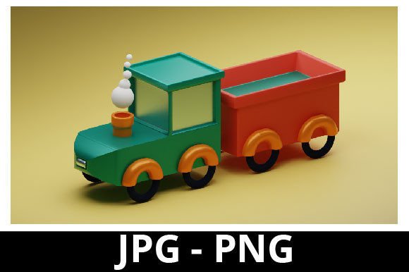 3D Rendered Train Toys for Design Projects