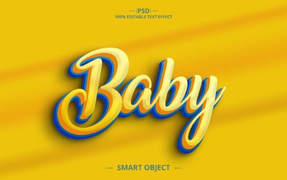 Baby 3D PSD Creative Text Effect Design: A Must-Have for Modern Creatives
