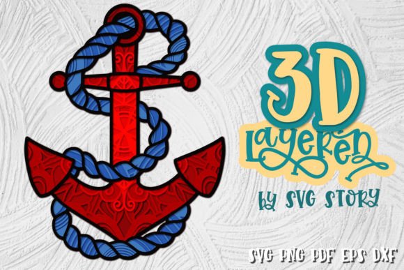 Exploring the 3D Layered Anchor Nautical SVG Design for Creative and Professional Use