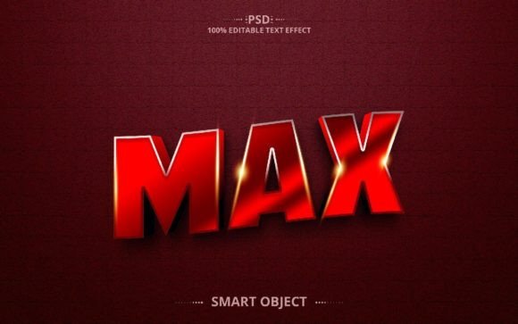 Max 3D PSD Creative Text Effect Design: A Fully Editable Tool for Professional Typography