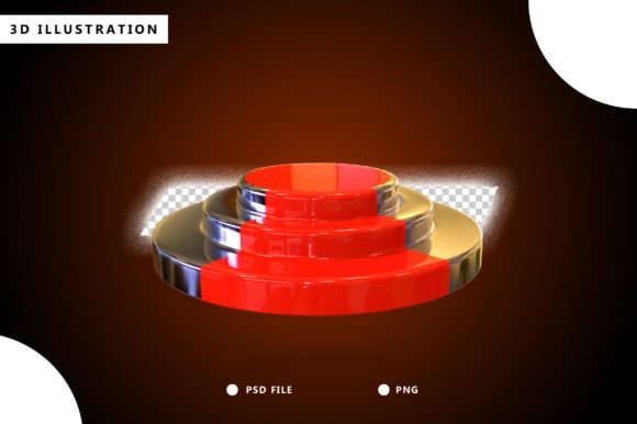 Minimalist 3D Rendered Gold Stage Podium Design