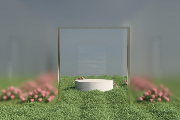 Podium on Natural Grass with Frost Glass: A Strategic Design for Visual Impact