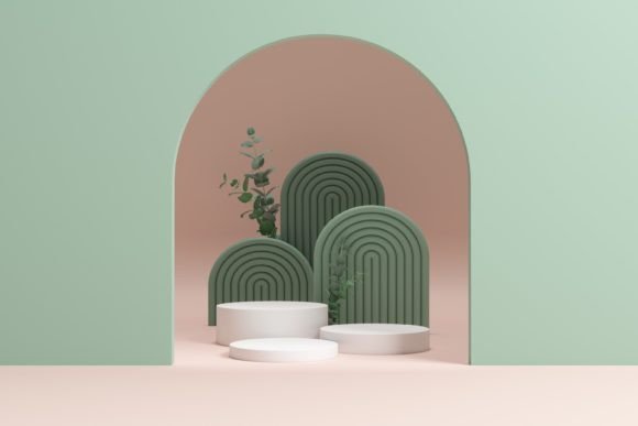 Podium Scene with Geometric Platform