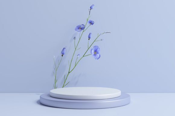 Podium with Natural Flax Flower: A Versatile Tool for Modern Product Presentation