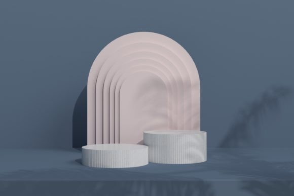 Product Podium with Arches Backdrop