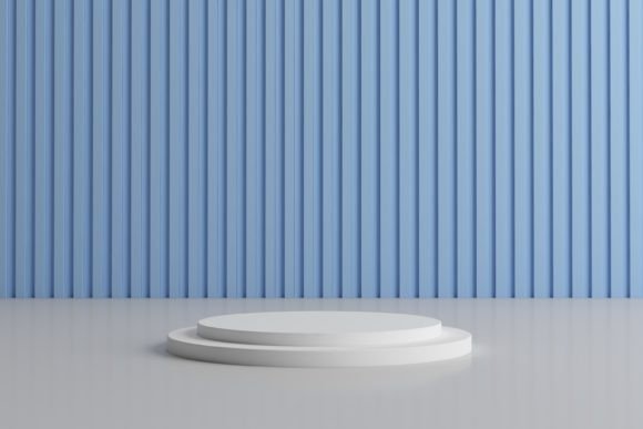 White Product Podium Wall Scene for Professional Product Displays